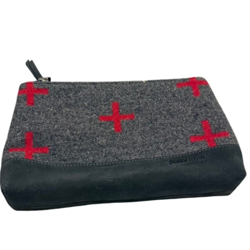Pendleton Grey Wool Blend Zip Pouch